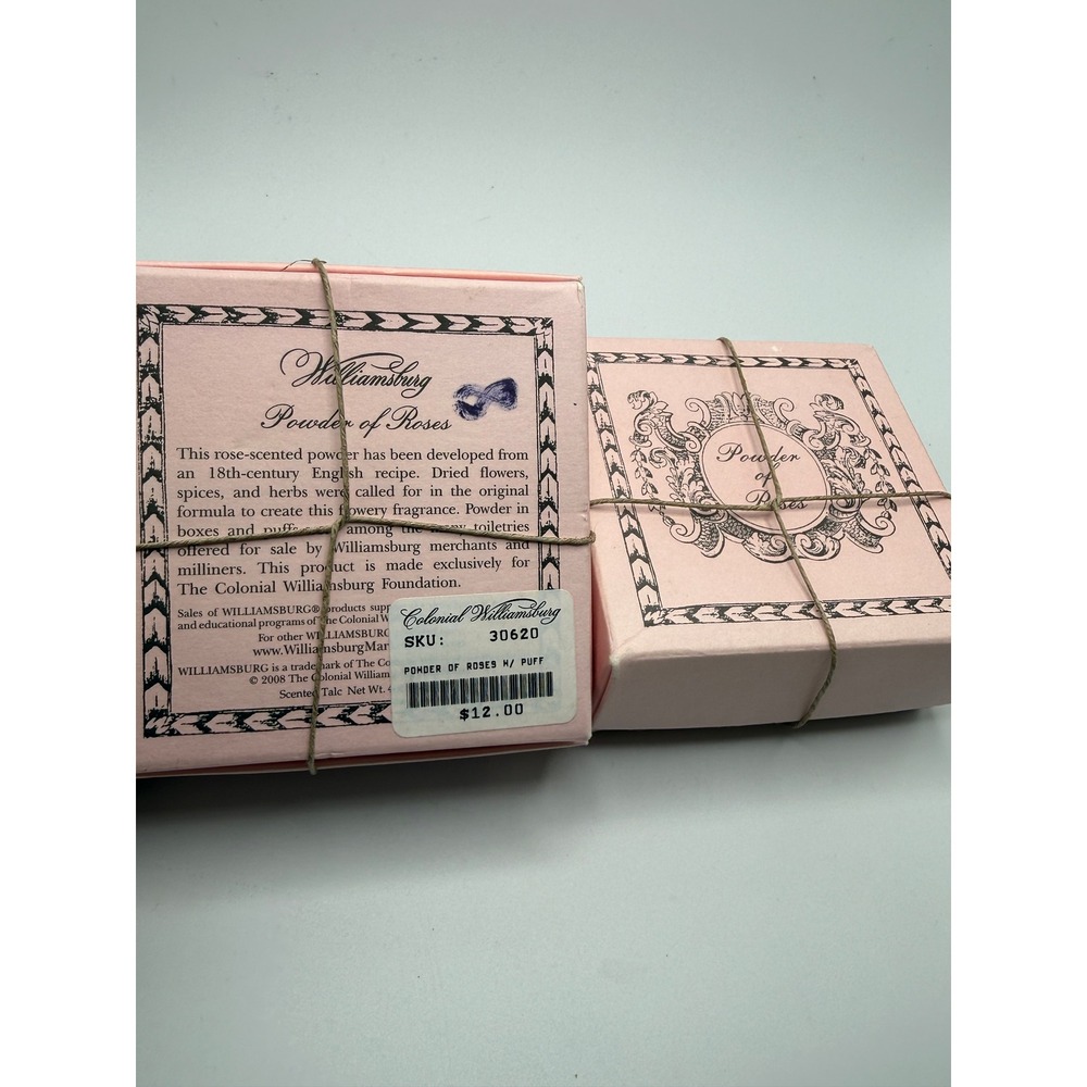 Colonial Williamsburg Powder of Roses Scented Talc with Puff Set of 2 Boxes 4oz